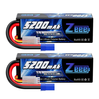 Zeee 3S LiPo RC Battery 11.1V 5200mAh 80C Hardcase w/ Plugs - ShoreCo.Shop