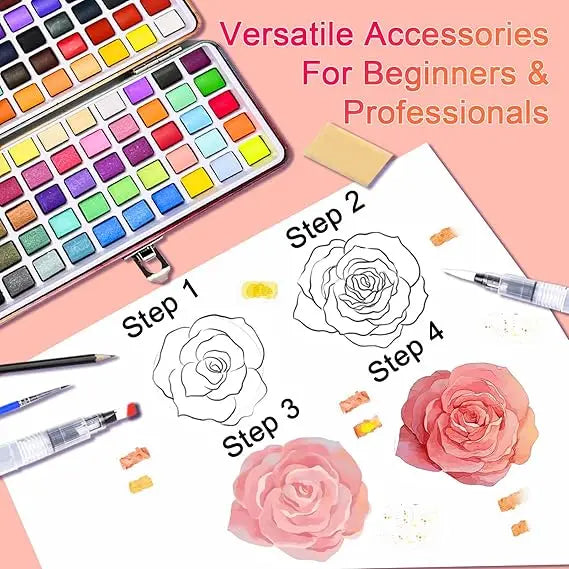 The 50/72/90/100/128/168 watercolor paint set includes a palette, brushes, drawing pens, professional painting supplies    Home Decor Supply | Online Retail | ShoreShopper.com