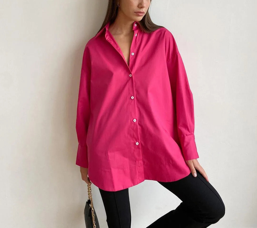 Women's Shirt Beautiful Cotton Oversized Candy Colors Shirts & Blouses Long SleevesSolid Green Blouses for Women Fashion 2025    Your Coastal Marketplace | Shoreshopper.com