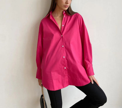 Women's Shirt Beautiful Cotton Oversized Candy Colors Shirts & Blouses Long SleevesSolid Green Blouses for Women Fashion 2025    Your Coastal Marketplace | Shoreshopper.com