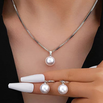 2 Pieces Of Round Pearl Jewelry Set, Earrings, Pendants, Necklaces, Ladies' Exquisite And Fashionable Wedding Jewelry Set,Gifts    Home Decor Supply | Online Retail | ShoreShopper.com