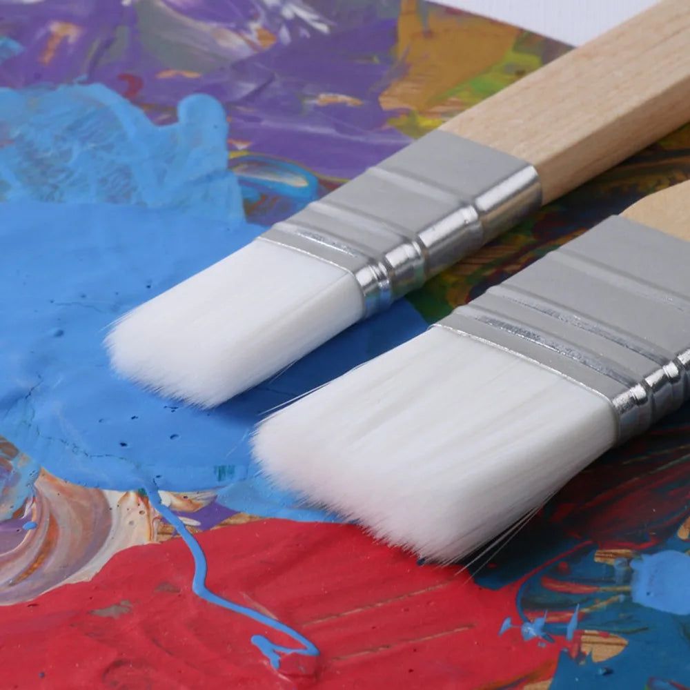 Art Paint 3/6pcs Painting Brush Set Different Shape Professional Watercolor Gouache Oil Brush Set Wooden Handle Flat Tip Head    Home Decor Supply | Online Retail | ShoreShopper.com