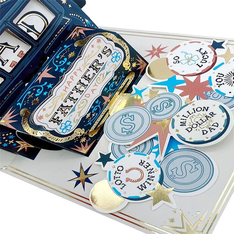 Handmade 3D Greeting Card for Father's Day - Stripe Design Thank You Dad Memorial Card Perfect Father's Day Gift    Your Coastal Marketplace | Shoreshopper.com