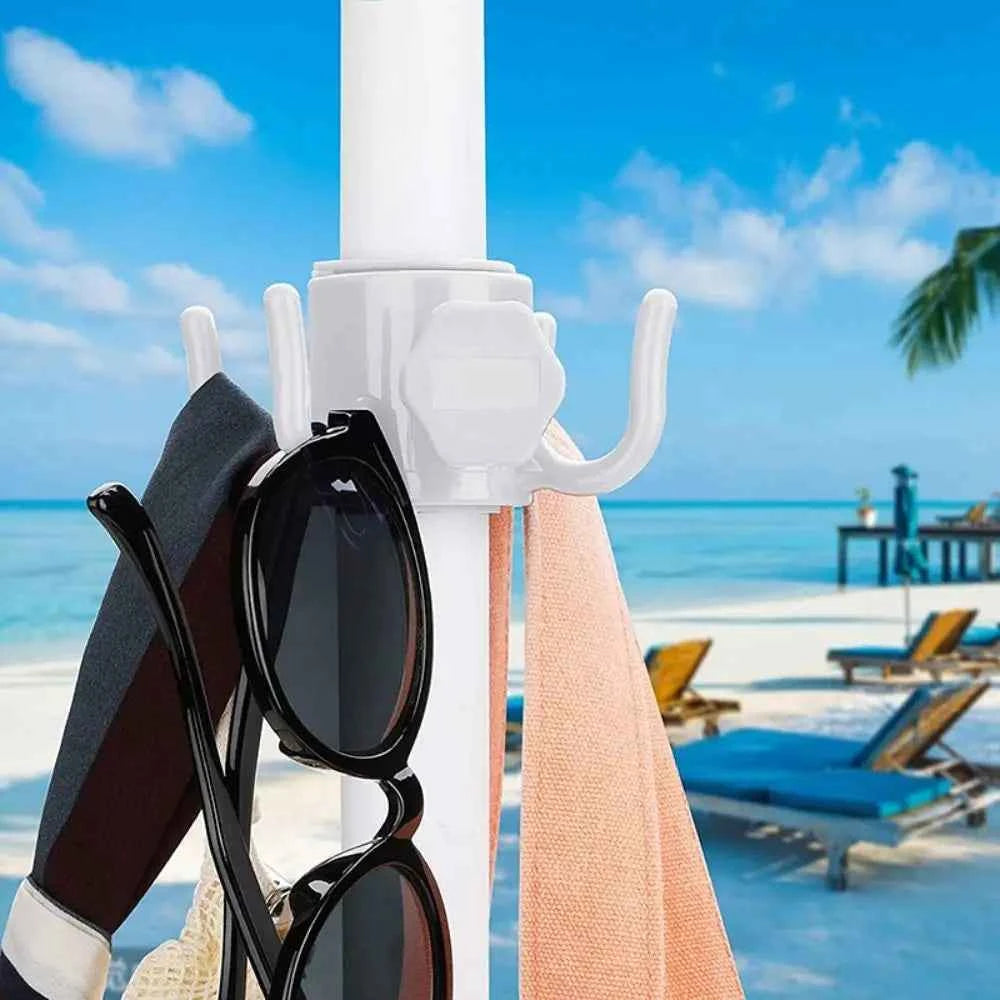 Portable Outdoor Beach Umbrella Hooks Hanger Versatile Space-saving Four-corner Hook Useful Wear-resistant Umbrella Accessories