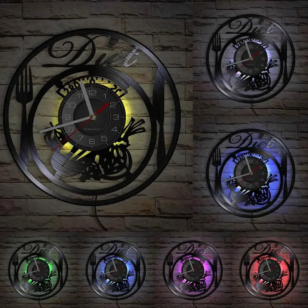 The Kitchen The Heart Of The Home Inspired Vinyl Record Clock Modern Design Vinyl Wall Watch Kitchen Decor Noiseless Timepieces    Home Decor Supply | Online Retail | ShoreShopper.com