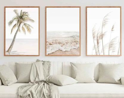 Beach Print Large Ocean Sea Grass Poster Coastal Bedroom Boho Room Decor Minimalist Landscape Printable Pictures Canvas Wall Art
