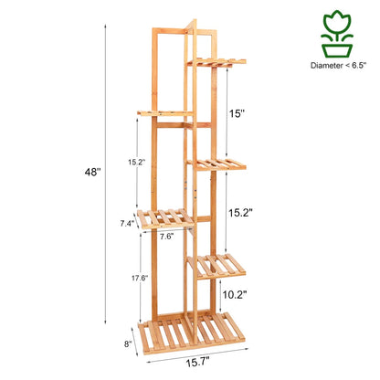 Bamboo Corner Tall Plant Stand Rack Multiple Flower Holder Shelf Indoor Outdoor    Home Decor Supply | Online Retail | ShoreShopper.com