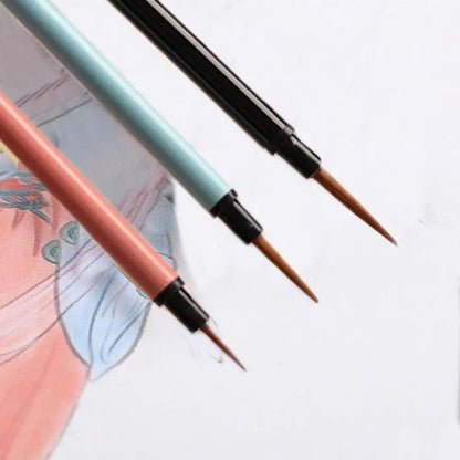 3pcs Art Supplies Pointed Tip Detail Paint Brush Soft Hair Slim Hook Line Brush Steels Handle Drawing Brush Oil Drawing    Home Decor Supply | Online Retail | ShoreShopper.com