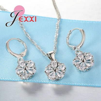 Fashion Elegant Jewelry Set For Women Wedding Accessory Cubic Zircon Crystal 925 Sterling Silver Jewellery Set For Lady    Home Decor Supply | Online Retail | ShoreShopper.com