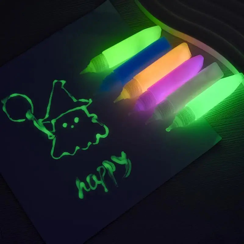 6ml Water-Based Luminous Paint Long Lasting Fluorescent Pigment Paint Glow In Dark Acrylic  Painting Water Color Artwork Party    Home Decor Supply | Online Retail | ShoreShopper.com