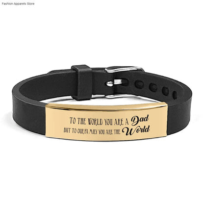 Father's Day Gifts Inspirational Quote Bracelets Stainless Steel Adjustable Family Bracelets Wristband Bracelet for Father    Your Coastal Marketplace | Shoreshopper.com