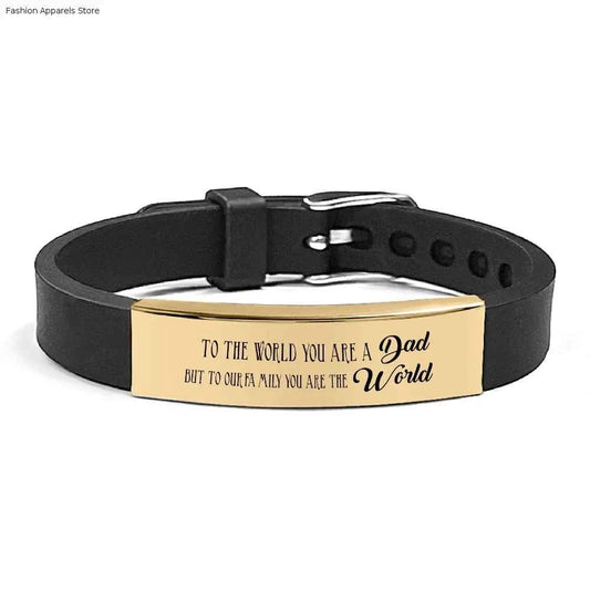 Father's Day Gifts Inspirational Quote Bracelets Stainless Steel Adjustable Family Bracelets Wristband Bracelet for Father