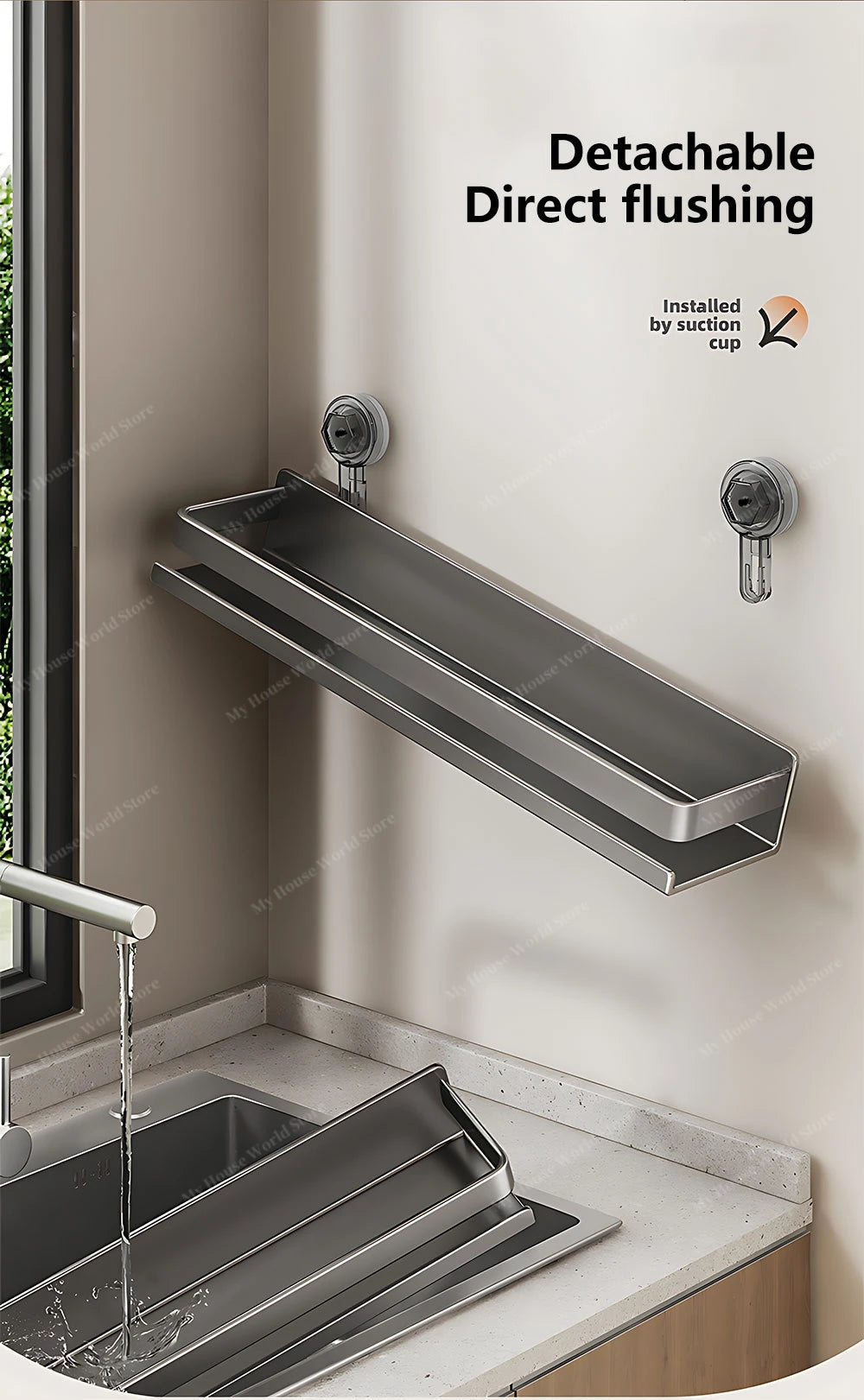 Shower Suction Cup Shelf Storage Shelf Home Organizer Shelf Holder Bathroom Organizer Suction Cup Wall Mounted Storage Rack    Home Decor Supply | Online Retail | ShoreShopper.com
