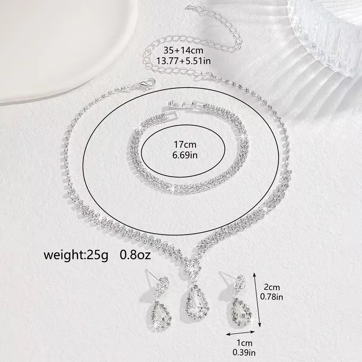 Wedding Jewelry Set for Women, Earrings, Necklace, Bracelet, Three-Piece Bridal Jewelry Set, Luxurious and High-End Accessories    Home Decor Supply | Online Retail | ShoreShopper.com