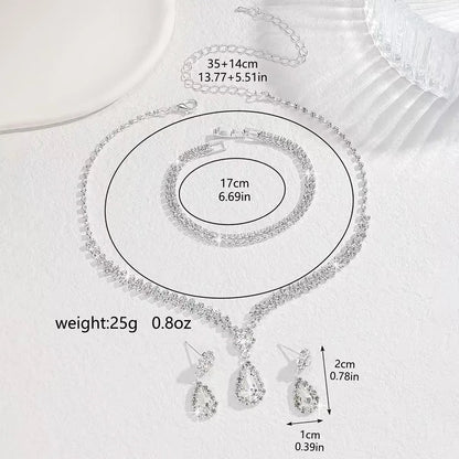 Wedding Jewelry Set for Women, Earrings, Necklace, Bracelet, Three-Piece Bridal Jewelry Set, Luxurious and High-End Accessories    Home Decor Supply | Online Retail | ShoreShopper.com
