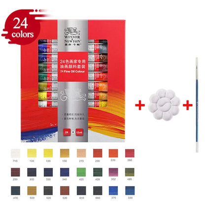 Winsor & Newton 12/18/24 Colors Professional Color Oil Paints 12ml Tube Painting Pigments With Brush And Palette Art Supplies    Home Decor Supply | Online Retail | ShoreShopper.com