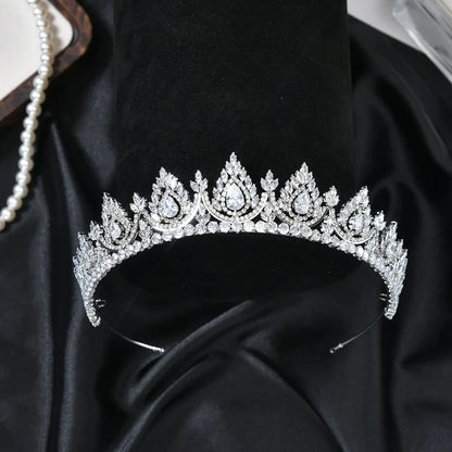 Wedding Hair Accessories Tiaras Crowns Crystal Zircon Headbands For Brides Women Party Prom Pageant Headpieces Bridal Jewelry - ShoreCo.Shop