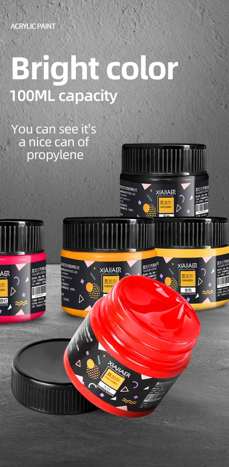 Acrylic paint 100ml hand-painted wall painting Graffiti Stone T-shirt tinned paint Studio multi-color acrylic paint    Home Decor Supply | Online Retail | ShoreShopper.com