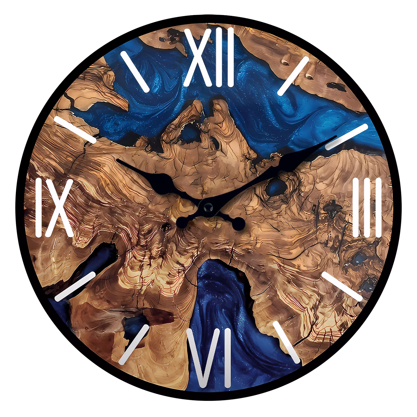 Abstract Roman Numeral Wooden Wall Clock for Living Room, Bedroom, Kitchen, Home Decoration, Silent Quartz Clock, Holiday Gift, 10 Inches, 12 Inches 14inch 16inch (No Battery)    Home Decor Supply | Online Retail | ShoreShopper.com
