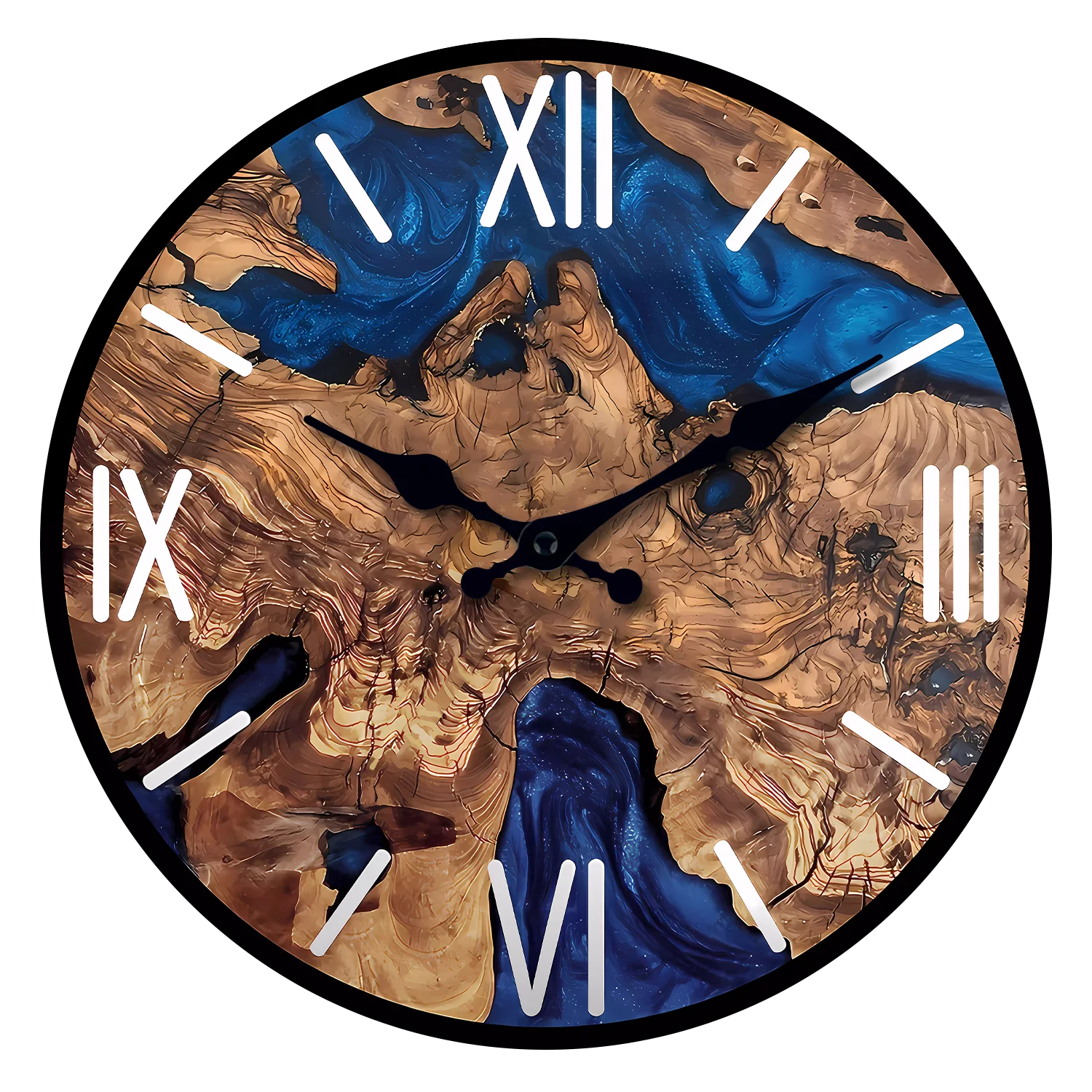 Abstract Roman Numeral Wooden Wall Clock for Living Room, Bedroom, Kitchen, Home Decoration, Silent Quartz Clock, Holiday Gift, 10 Inches, 12 Inches 14inch 16inch (No Battery)    Home Decor Supply | Online Retail | ShoreShopper.com