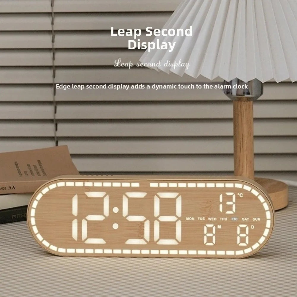 Minimalist Design Digital Wall Clock Silent Operation Nordic Style Alarm Clock Temperature Date Display Hanging Mount    Home Decor Supply | Online Retail | ShoreShopper.com