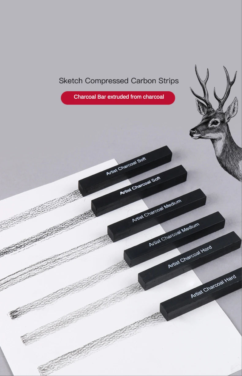 6pcs Set Square Sketch Carbon Stick Compressed Carbon Bar Drawing Carbon Pen Artist Drawing Carbon Bar Carbon Bar Art Supplies    Home Decor Supply | Online Retail | ShoreShopper.com