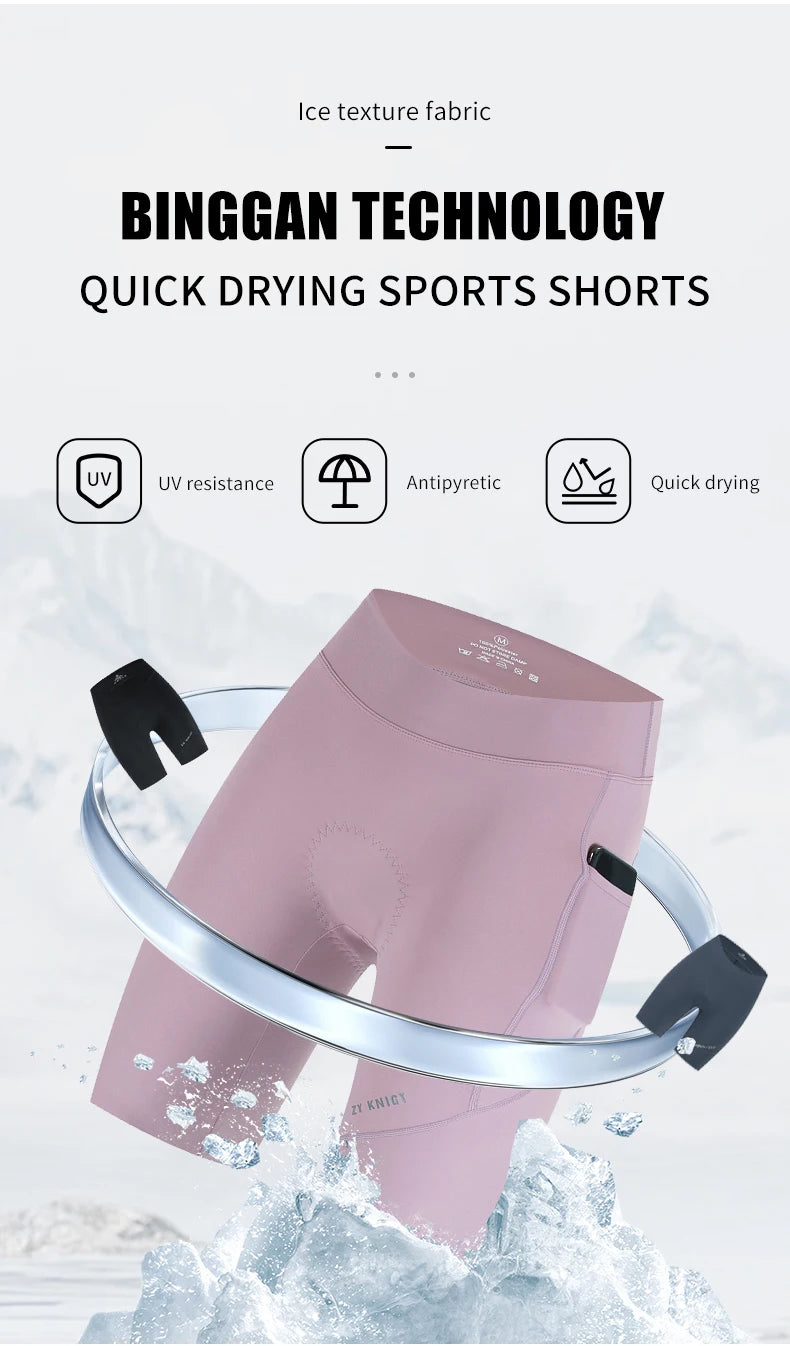 ZYKNIGT bib women's summer free cut hems, high-quality cycling shorts, breathable and quick drying sports pants - ShoreCo.Shop