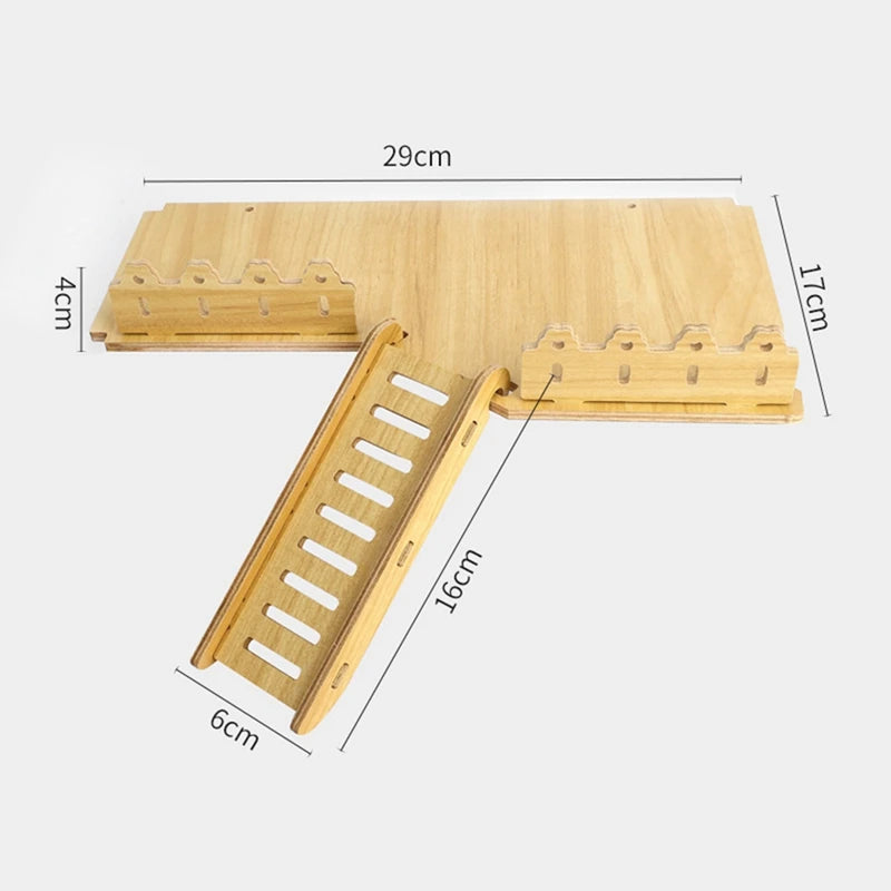 Hamster Habitat Décor Wooden Double-Layer Platform with Ladder Durable Pet Toy Accessory for Gerbil Guinea Pig and Small Animals    Home Decor Supply | Online Retail | ShoreShopper.com