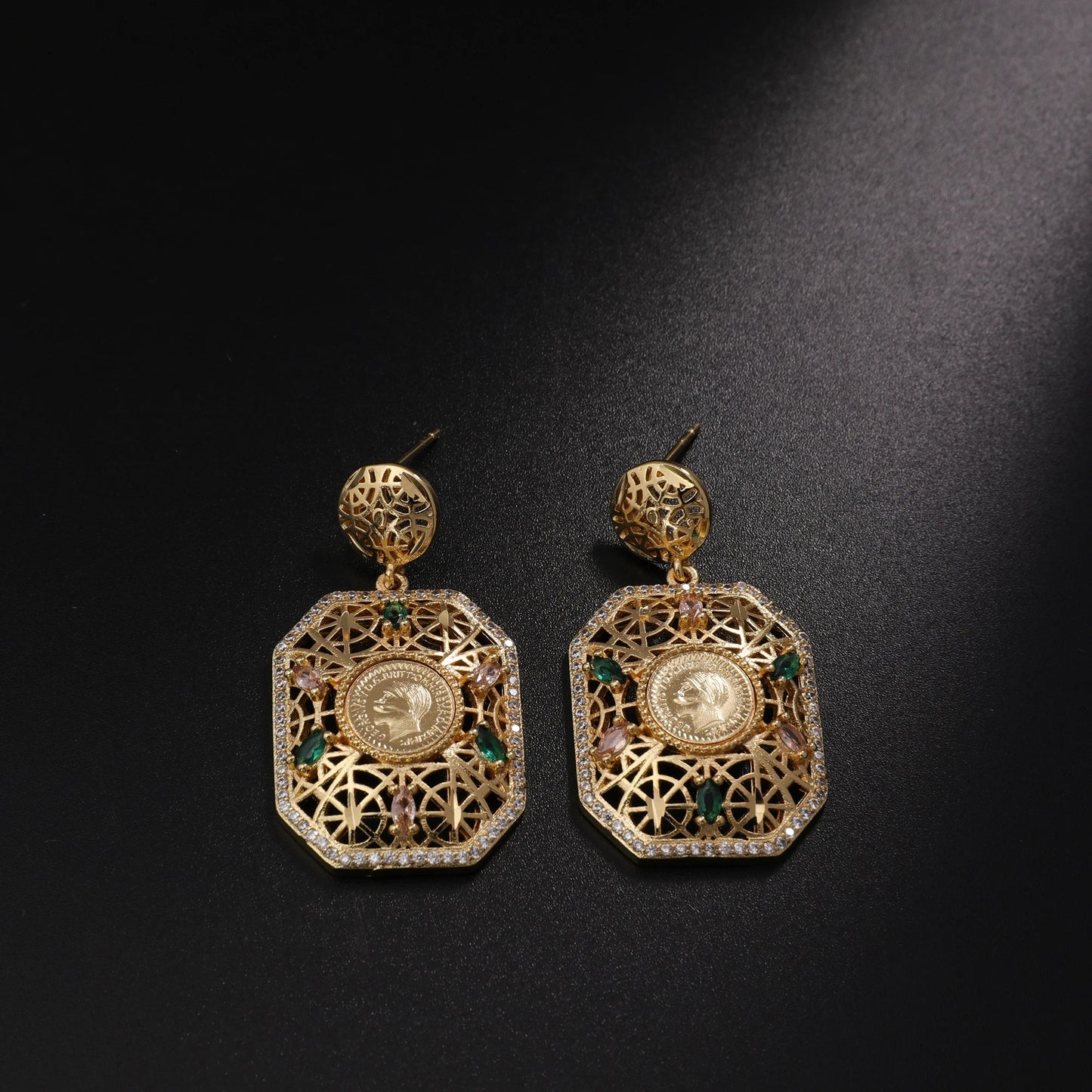Women's Jewelry Set Dubai Nigerian Kuwaiti Bridal 24k Gold Plated Spinel Zirconia Human Head Ancient Coin Earrings Necklace Rin    Home Decor Supply | Online Retail | ShoreShopper.com