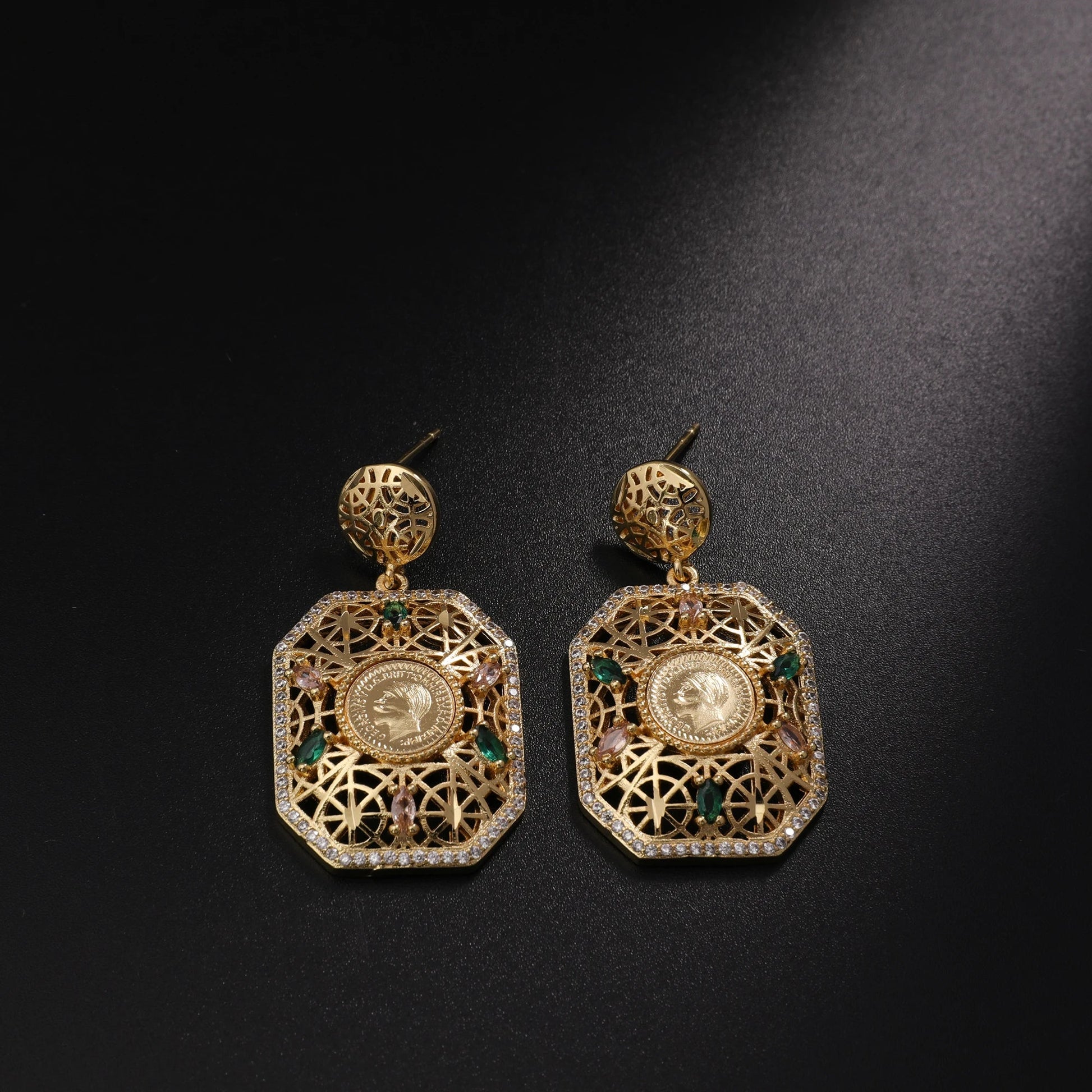Women's Jewelry Set Dubai Nigerian Kuwaiti Bridal 24k Gold Plated Spinel Zirconia Human Head Ancient Coin Earrings Necklace Rin    Home Decor Supply | Online Retail | ShoreShopper.com