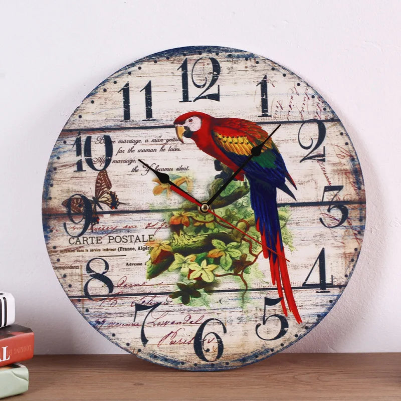 Creative wooden wall clock 30cm MDF density board silent quartz clock    Home Decor Supply | Online Retail | ShoreShopper.com