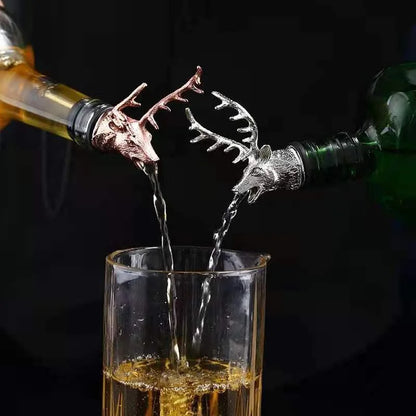 Zinc Alloy Steel Deer Stag Head Wine Pourer Unique Rhinoceros Lion Wine Bottle Stoppers Wine Aerators Bar Tools - ShoreCo.Shop