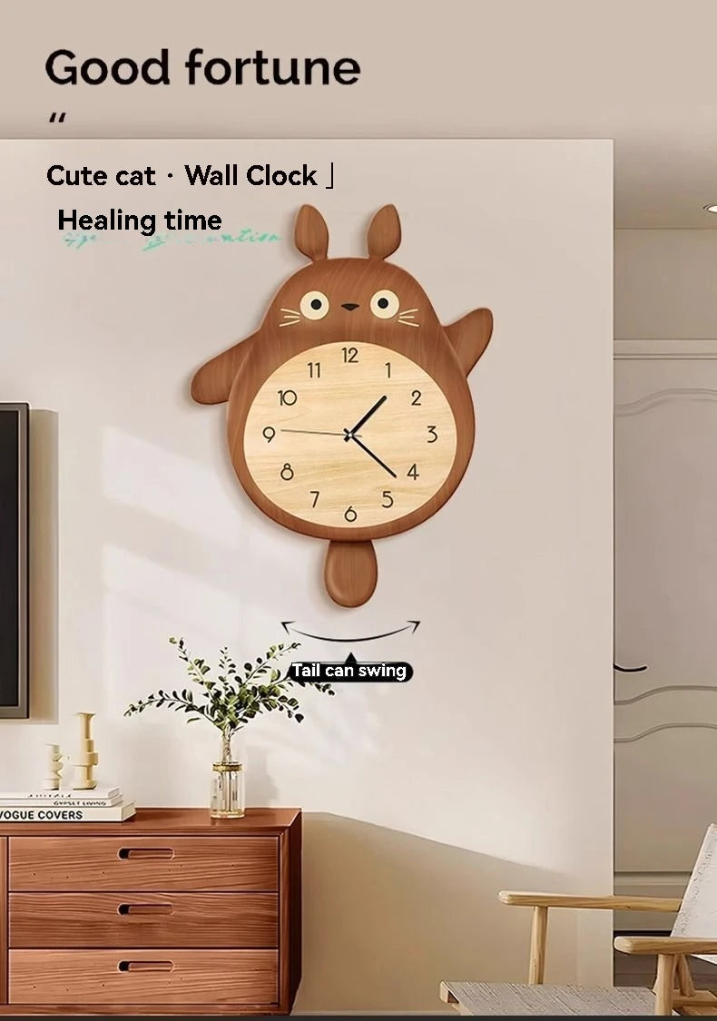 Cartoon Cat Design Wall Clock Wooden Sway Hanging Clock Decorative Painting For Restaurant Home Decor Gift    Home Decor Supply | Online Retail | ShoreShopper.com