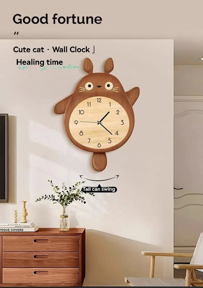 Cartoon Cat Design Wall Clock Wooden Sway Hanging Clock Decorative Painting For Restaurant Home Decor Gift    Home Decor Supply | Online Retail | ShoreShopper.com