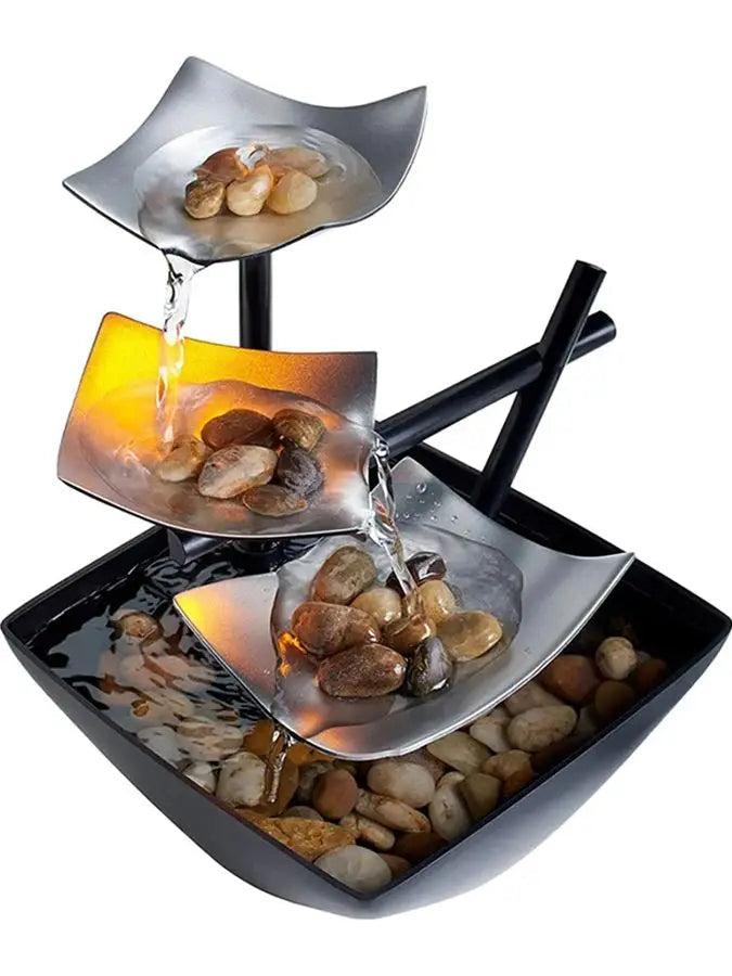 Mini Zen Desktop Fountain - LED Waterfall for Office Desk, Feng Shui Decor & Meditation Relaxation    Home Decor Supply | Online Retail | ShoreShopper.com