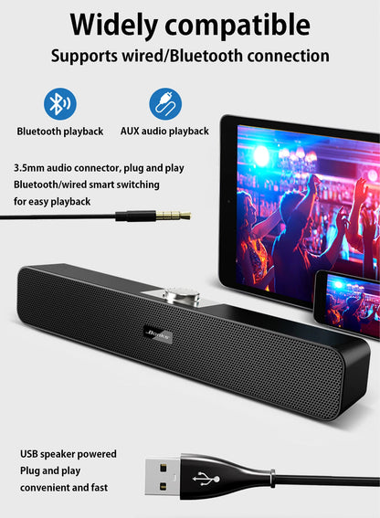 B Computer Speakers with 3.5 mm Aux, Small PC Speakers Powered by USB, USB Soundbar for Monitor，Wired USB Desktop Speaker,    Home Decor Supply | Online Retail | ShoreShopper.com