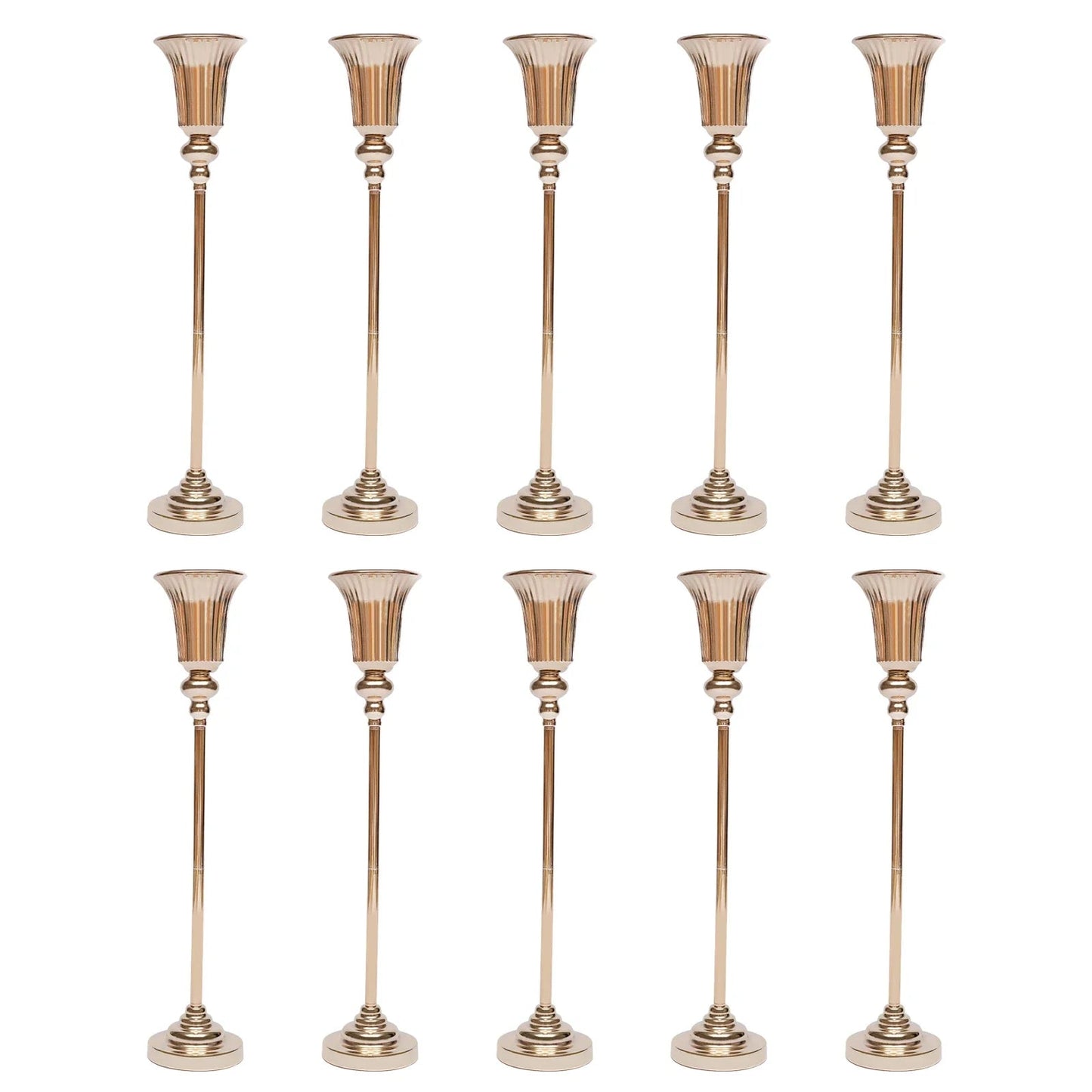 10Pcs Versatile Wedding stands Metal Trumpet Holders Vases For Weddings, Party Decorations    Home Decor Supply | Online Retail | ShoreShopper.com