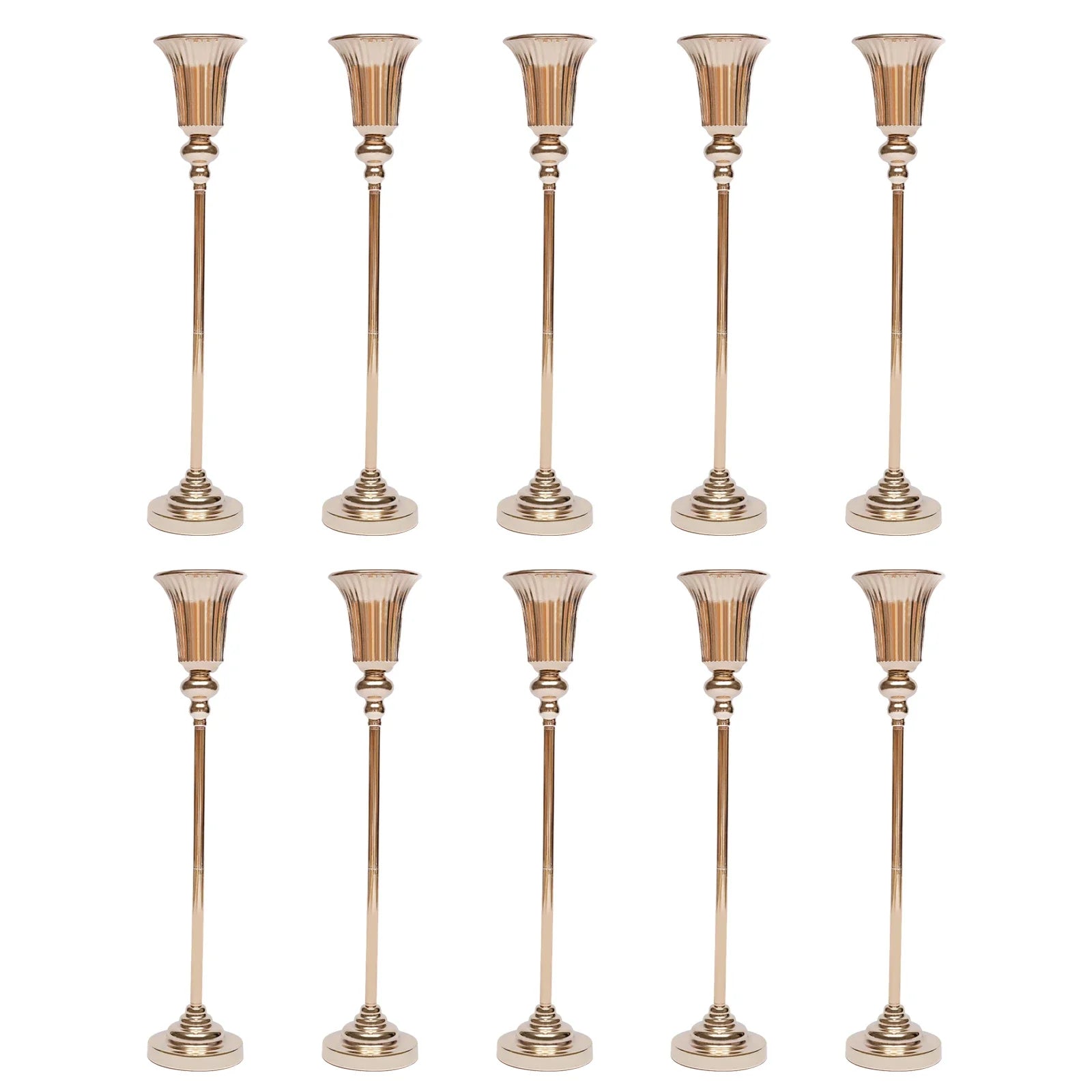 10Pcs Versatile Wedding stands Metal Trumpet Holders Vases For Weddings, Party Decorations    Home Decor Supply | Online Retail | ShoreShopper.com
