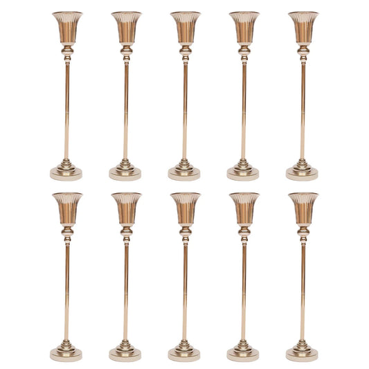 10Pcs Versatile Wedding stands Metal Trumpet Holders Vases For Weddings, Party Decorations    Home Decor Supply | Online Retail | ShoreShopper.com