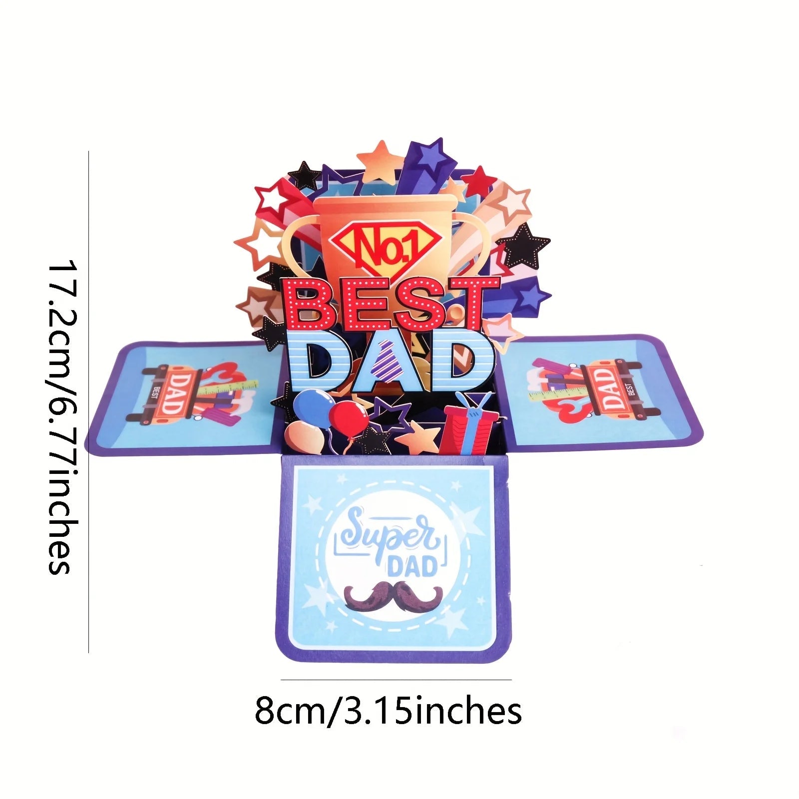 1pc, Father'S Day, Pop-Up Greeting Card Box for Dad'S Birthday, Best Dad Folded 3D Craft Surprise Gift Card for Father'S Day    Your Coastal Marketplace | Shoreshopper.com