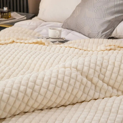 Durable Solid Color Flannel Blanket Thickened Comfortable Sofa Plush Blanket Soft Warm Office Nap Blanket Unisex    Your Coastal Marketplace | Shoreshopper.com