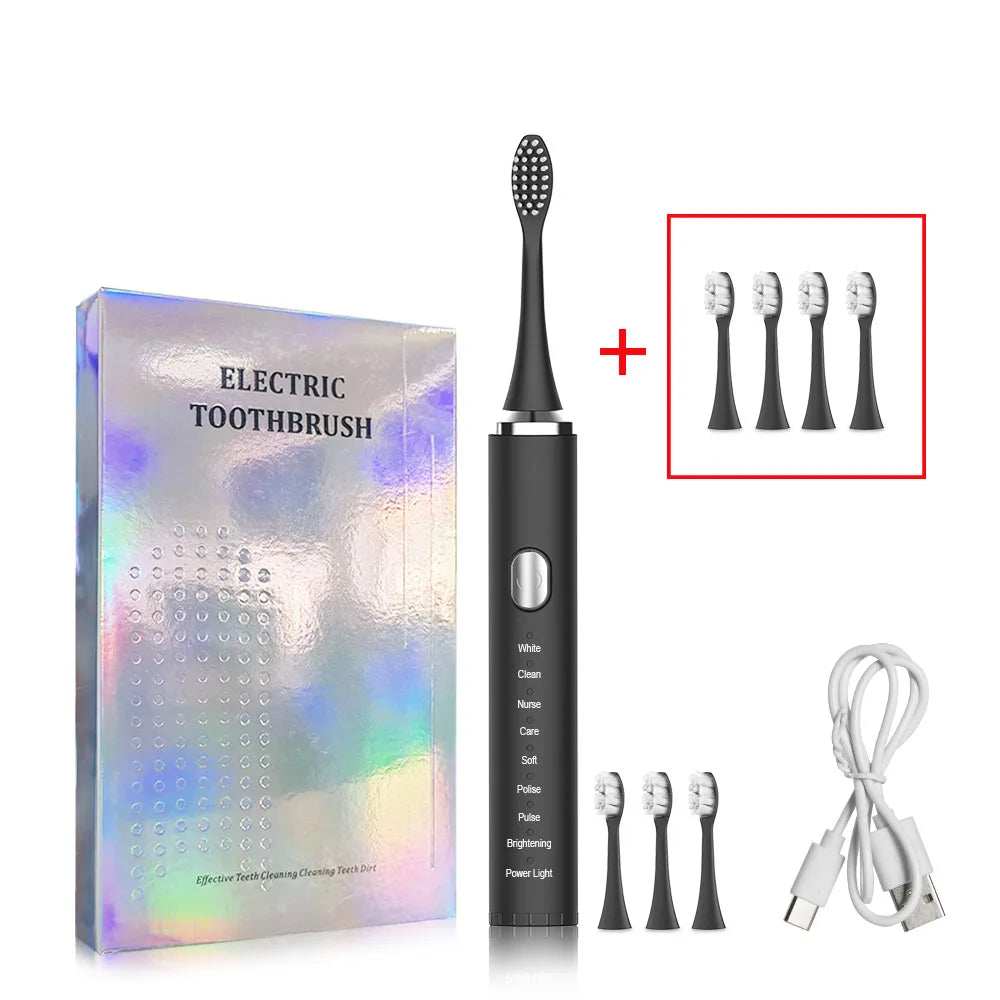 Electric Toothbrush Sonic Electric Toothbrush For Teeth Brushes Vibration Dental Tooth Cleaner USB Rechargeable Tooth Brush Case - ShoreCo.Shop