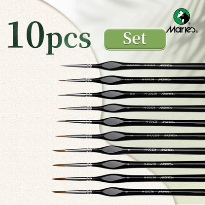 10pcs Marie's Miniature Model Synthetic Paintbrushes Kit,Micro Detail Brush Set for Acrylic,Oil,Watercolor,Paint by Number    Home Decor Supply | Online Retail | ShoreShopper.com