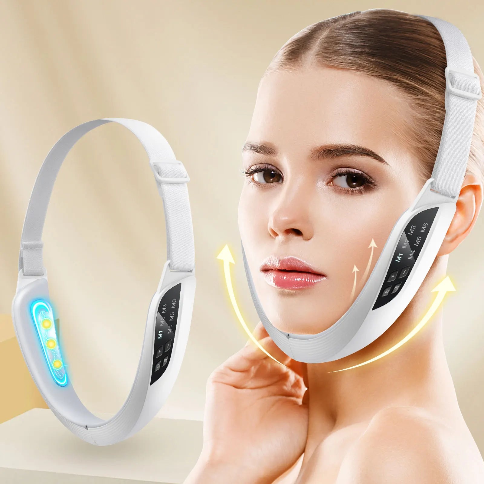 Electric V Face Lifting Beauty Device 6 Modes 8 Levels EMS Micro-current Firming Facial Massager Double Chin Removal Skin Care - ShoreCo.Shop