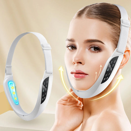 Electric V Face Lifting Beauty Device 6 Modes 8 Levels EMS Micro-current Firming Facial Massager Double Chin Removal Skin Care - ShoreCo.Shop