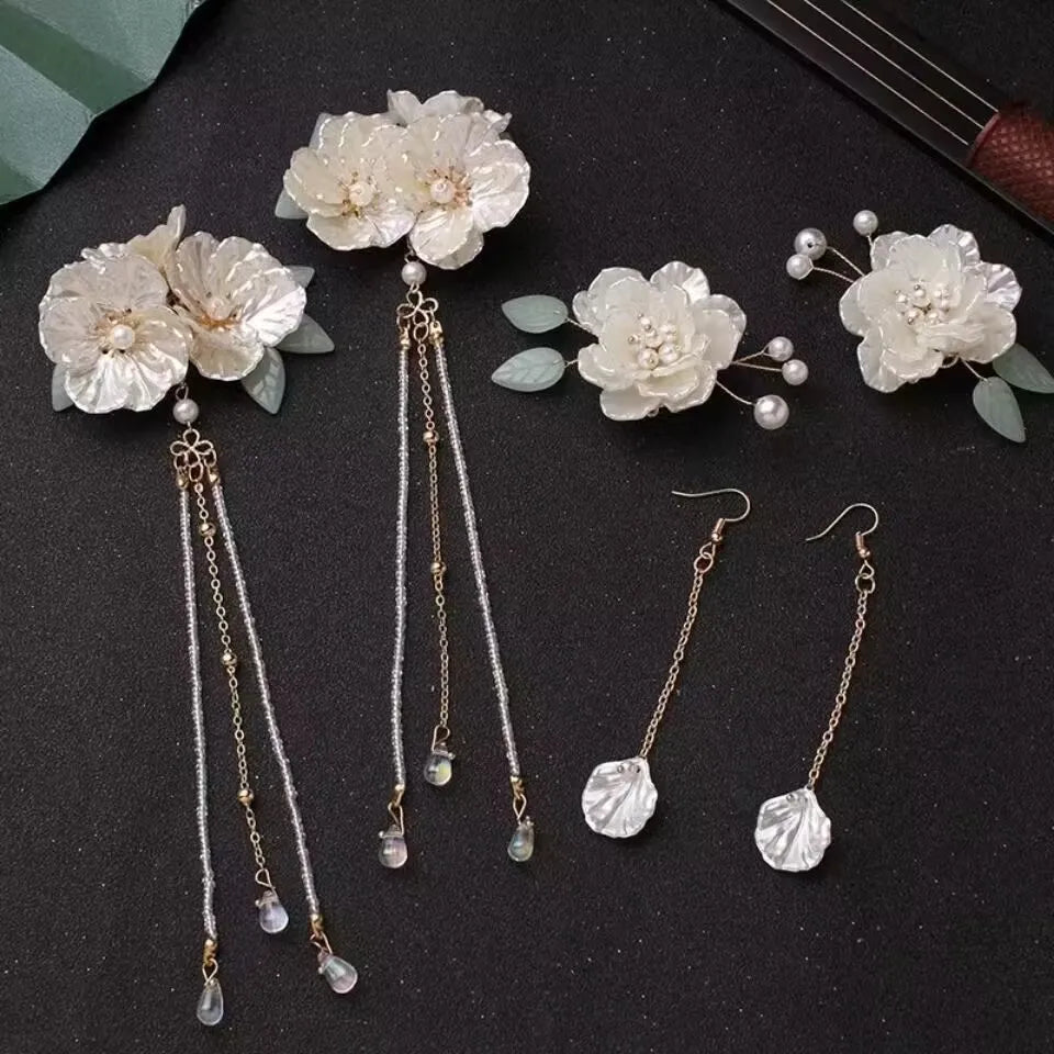 1 Set Ancient Headwear Hairpins Complete Super Immortal Made Headwear New Simple Pink flower Children's Ancient Headwear    Your Coastal Marketplace | Shoreshopper.com