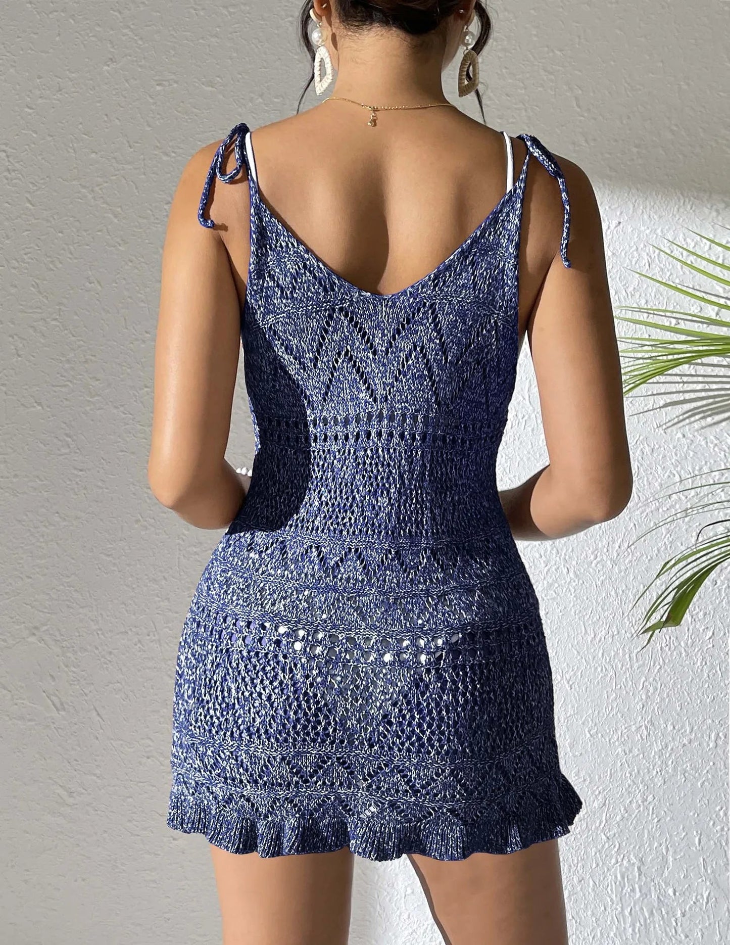 Beach dress, women's suspender dress, strap dress, high elasticity blended with fungus edge for vacation    Your Coastal Marketplace | Shoreshopper.com