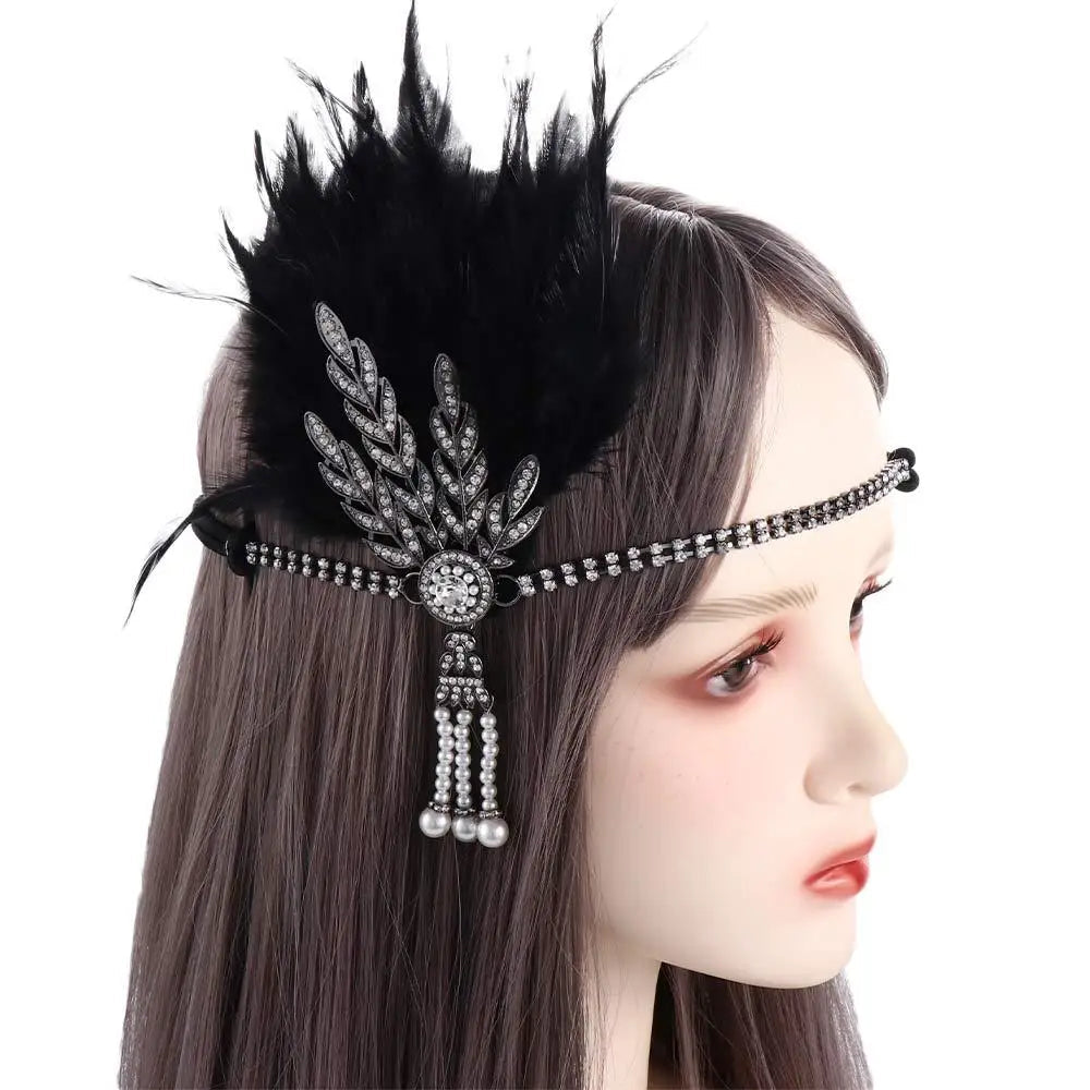 Gatsby Cosplay Dress Headwear Diamond Feather Headwear Korean Style Headband Masquerade Party Accessories Sequin Hair    Your Coastal Marketplace | Shoreshopper.com