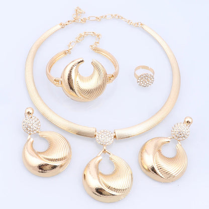 Dubai Jewelry Set For Women Silver Plated Luxury Necklace Earrings Bracelet And Ring Set Jewelry For Wedding Party Trending ﻿    Home Decor Supply | Online Retail | ShoreShopper.com