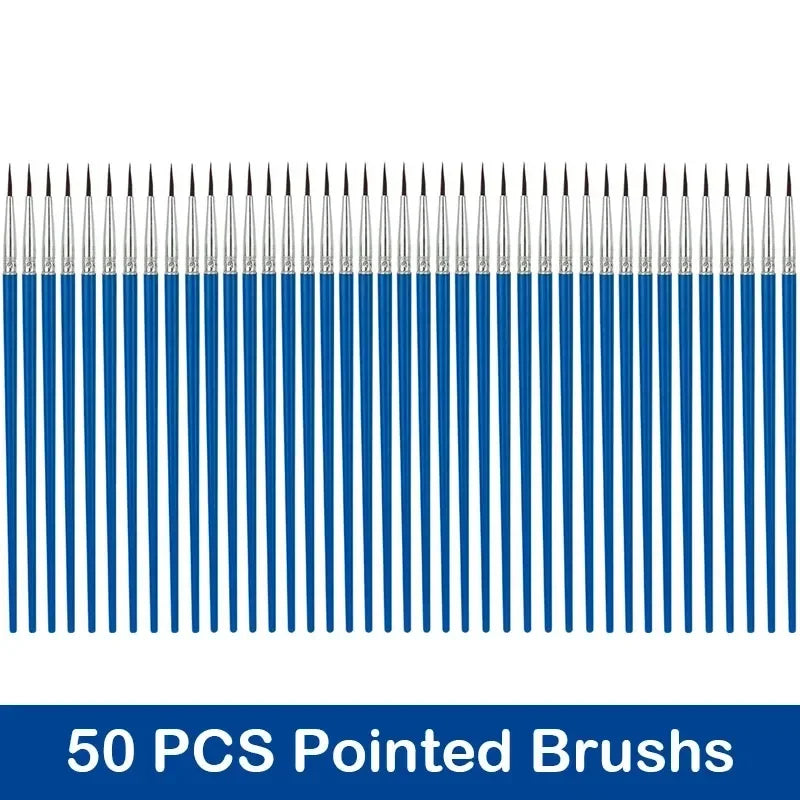 10/20/50Pcs Painting Brushes Set Art Round / Flat Brushs Nylon Hair Paint Brushes Pen for Oil Acrylic Watercolor Art Supplies    Home Decor Supply | Online Retail | ShoreShopper.com